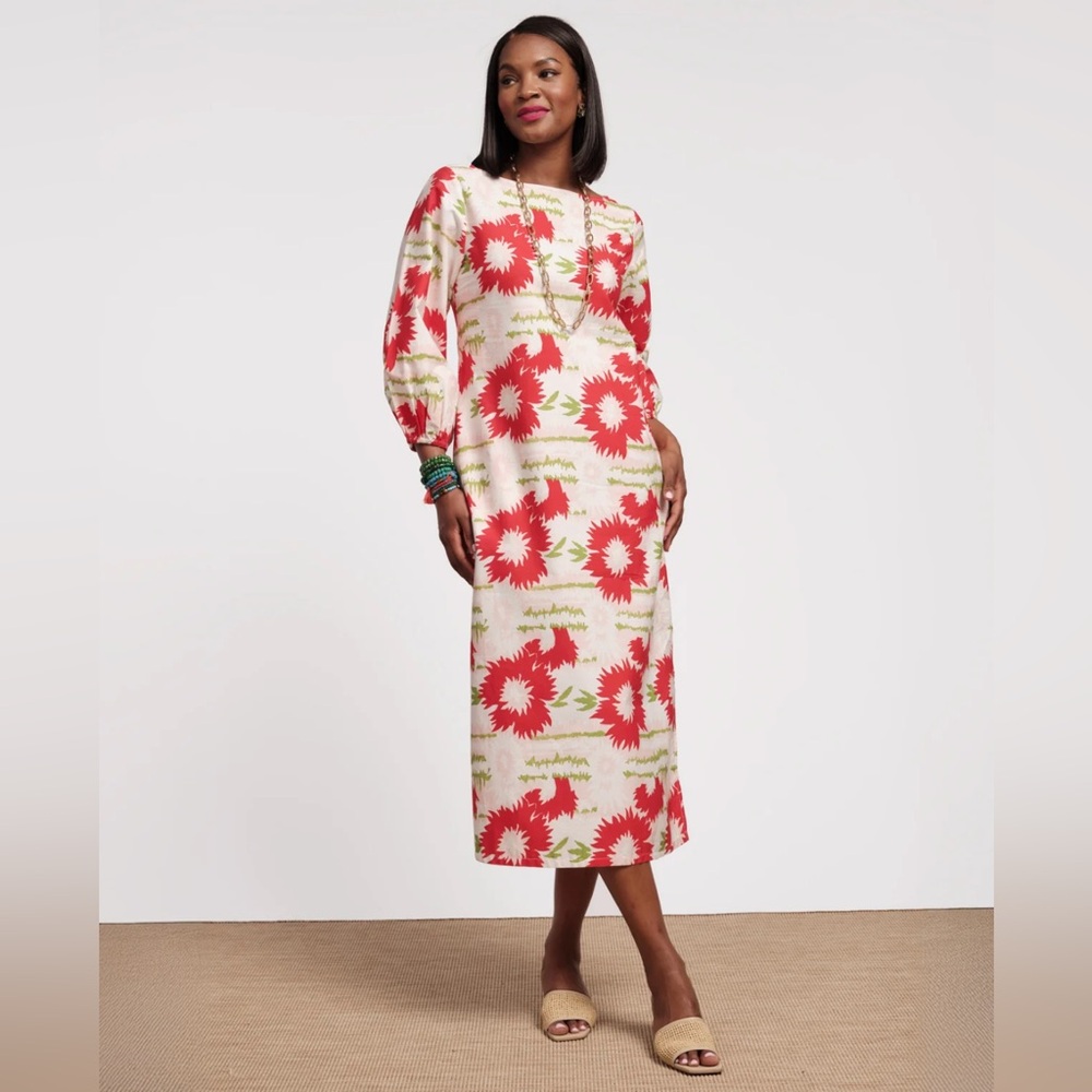 NWT Frances Valentine Minnow Maxi Dress Dahlia Burst Sz S - Picture 1 of 10